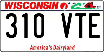 WI license plate 310VTE