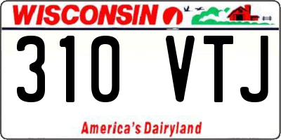 WI license plate 310VTJ