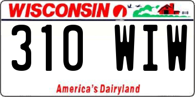 WI license plate 310WIW