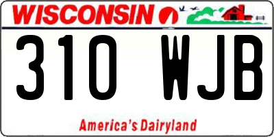 WI license plate 310WJB