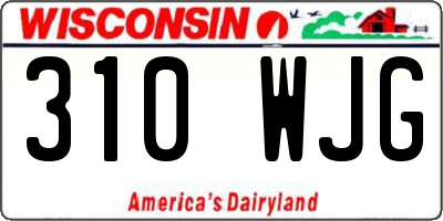 WI license plate 310WJG