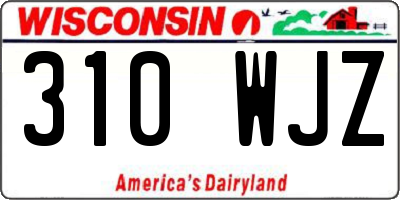 WI license plate 310WJZ
