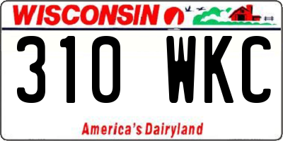 WI license plate 310WKC