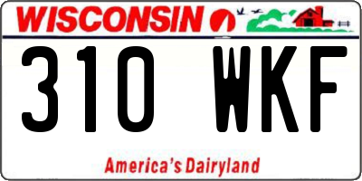 WI license plate 310WKF