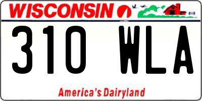WI license plate 310WLA