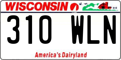 WI license plate 310WLN