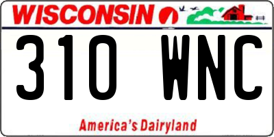 WI license plate 310WNC