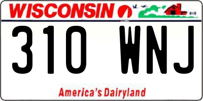WI license plate 310WNJ