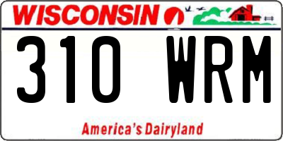 WI license plate 310WRM