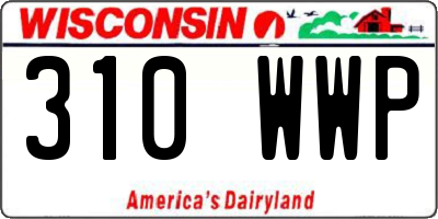 WI license plate 310WWP