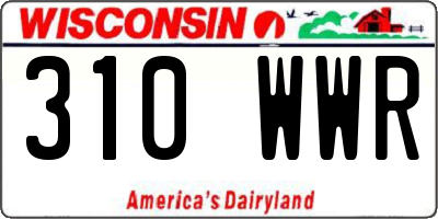WI license plate 310WWR