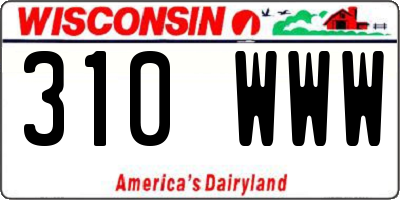 WI license plate 310WWW