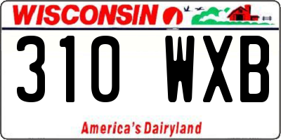 WI license plate 310WXB