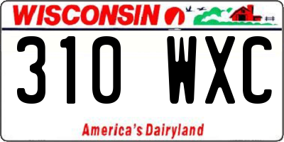 WI license plate 310WXC