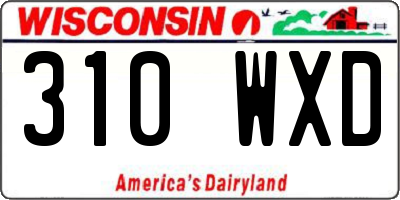 WI license plate 310WXD
