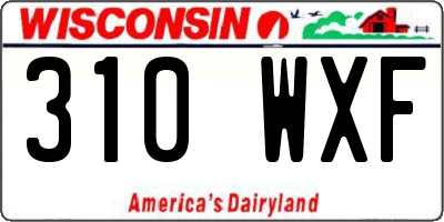WI license plate 310WXF