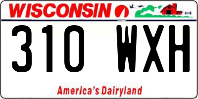 WI license plate 310WXH