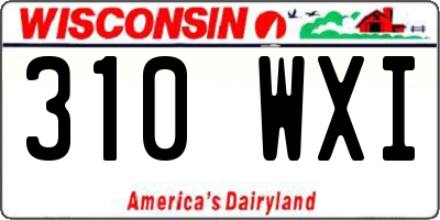 WI license plate 310WXI
