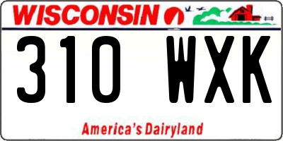 WI license plate 310WXK