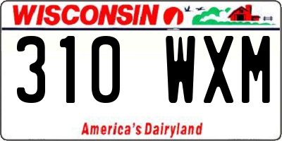 WI license plate 310WXM
