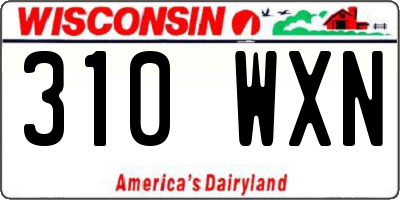WI license plate 310WXN