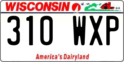WI license plate 310WXP