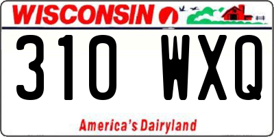WI license plate 310WXQ