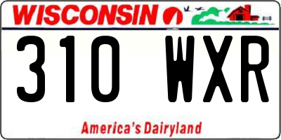 WI license plate 310WXR