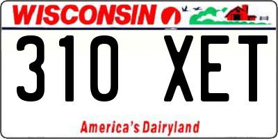 WI license plate 310XET