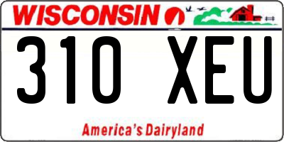 WI license plate 310XEU
