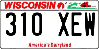 WI license plate 310XEW