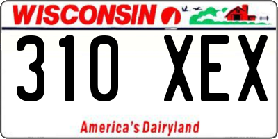 WI license plate 310XEX