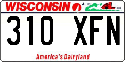 WI license plate 310XFN