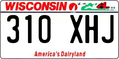WI license plate 310XHJ