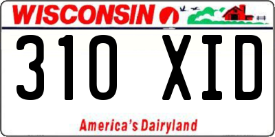 WI license plate 310XID