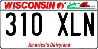 WI license plate 310XLN
