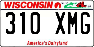 WI license plate 310XMG