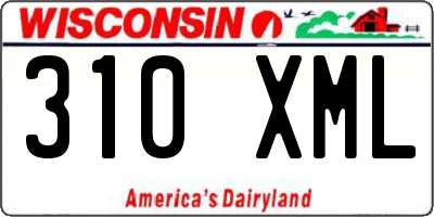 WI license plate 310XML