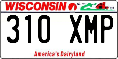 WI license plate 310XMP