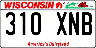 WI license plate 310XNB