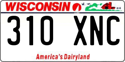 WI license plate 310XNC