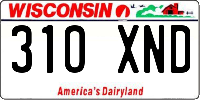 WI license plate 310XND