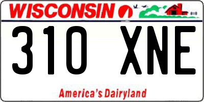WI license plate 310XNE