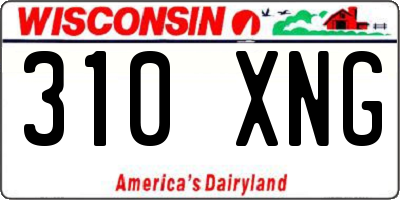 WI license plate 310XNG