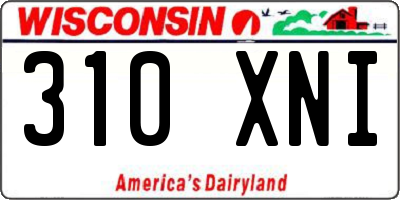 WI license plate 310XNI