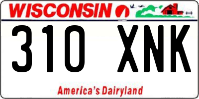 WI license plate 310XNK