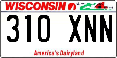 WI license plate 310XNN