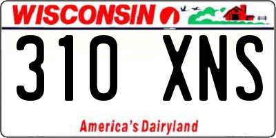 WI license plate 310XNS