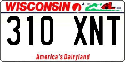 WI license plate 310XNT