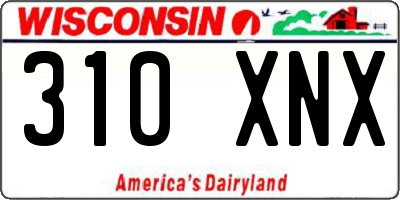 WI license plate 310XNX